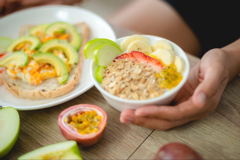 Nutritious food for a post-tooth extraction diet and a healthy vegetarian recovery lifestyle.